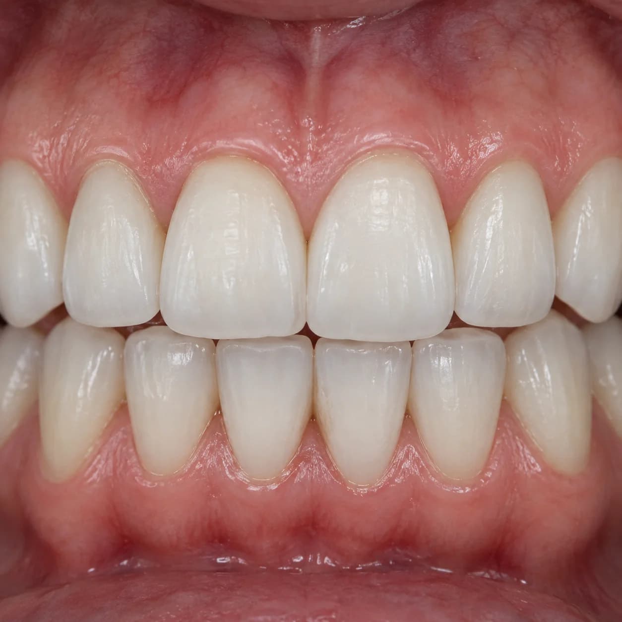 Ilustração criada com IA de dentes com tom mais claro, depois